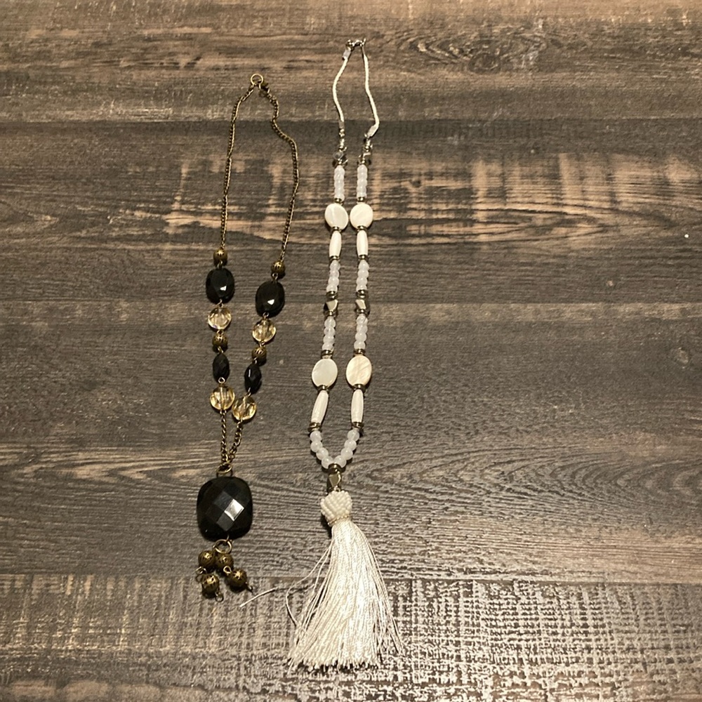 Vintage necklace, one black and one white
